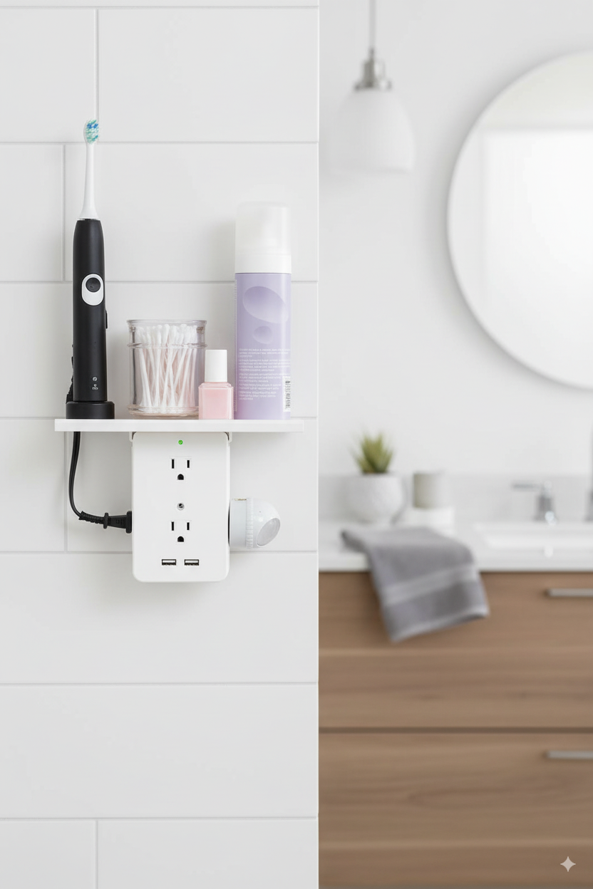 wall outlet extender - shelf with outlet