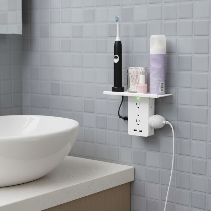 wall outlet extender - shelf with outlet