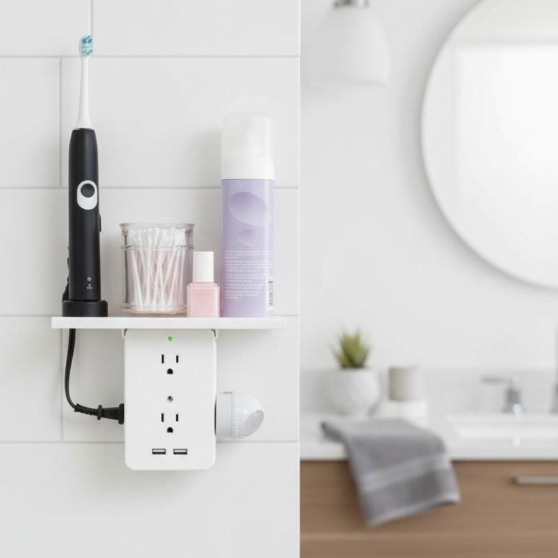 wall outlet extender - shelf with outlet