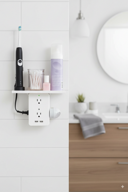 wall outlet extender - shelf with outlet