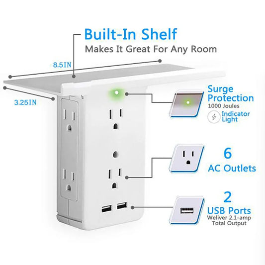 wall outlet extender - shelf with outlet