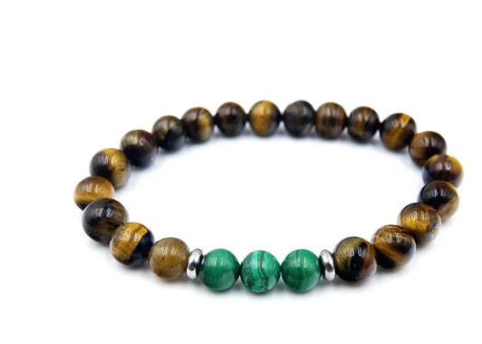 Earthy Malachite & Tiger Eye Bracelet