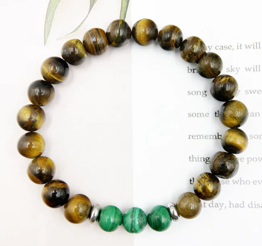 Earthy Malachite & Tiger Eye Bracelet