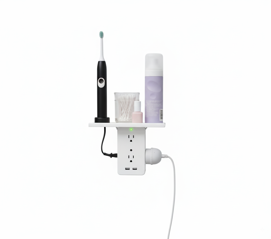 wall outlet extender - shelf with outlet